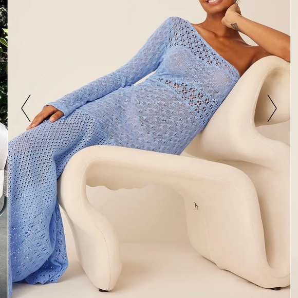 Dresses & Skirts - Nakd Fashion Blue Crochet Dress